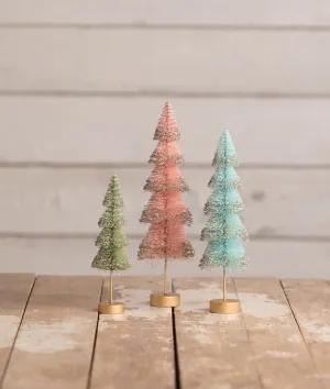 LC1605 - Pastel Layered Bottle Brush Trees Set of 3