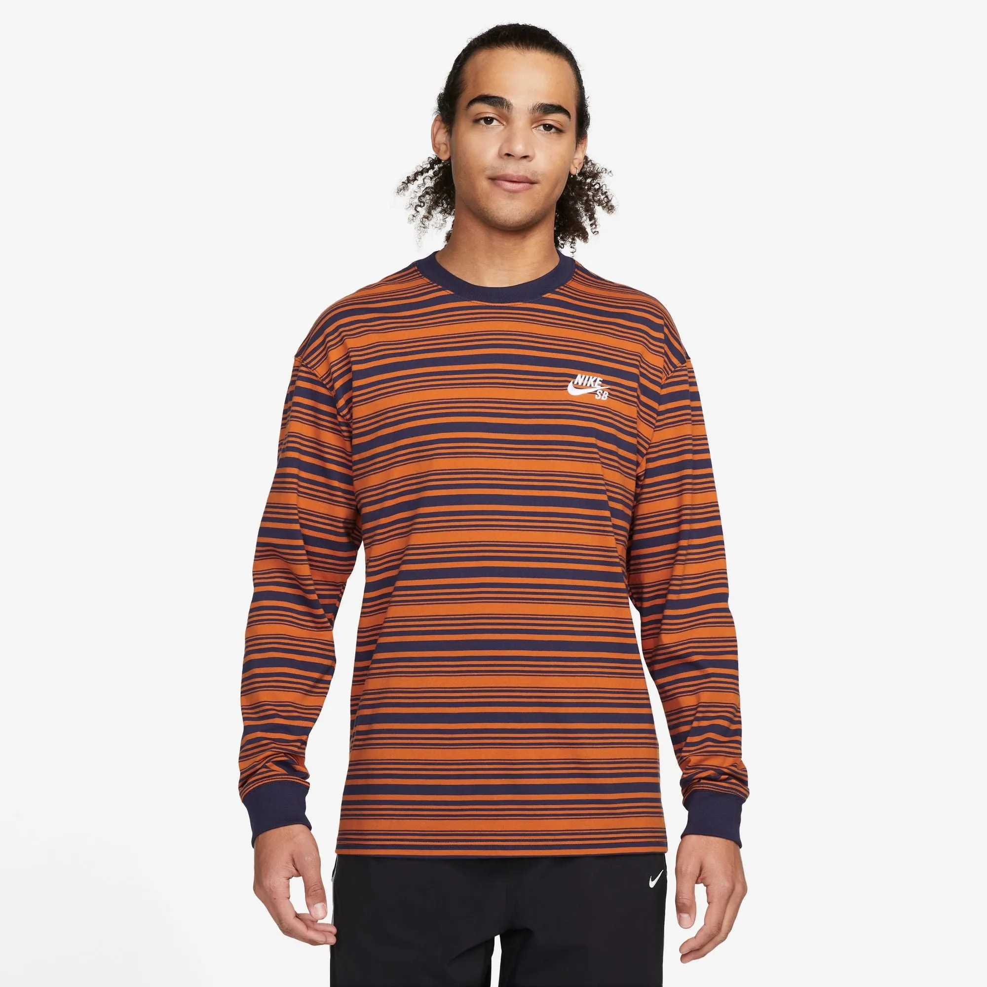 Long-Sleeve Skate T-Shirt (Purple Ink/Campfire Orange)