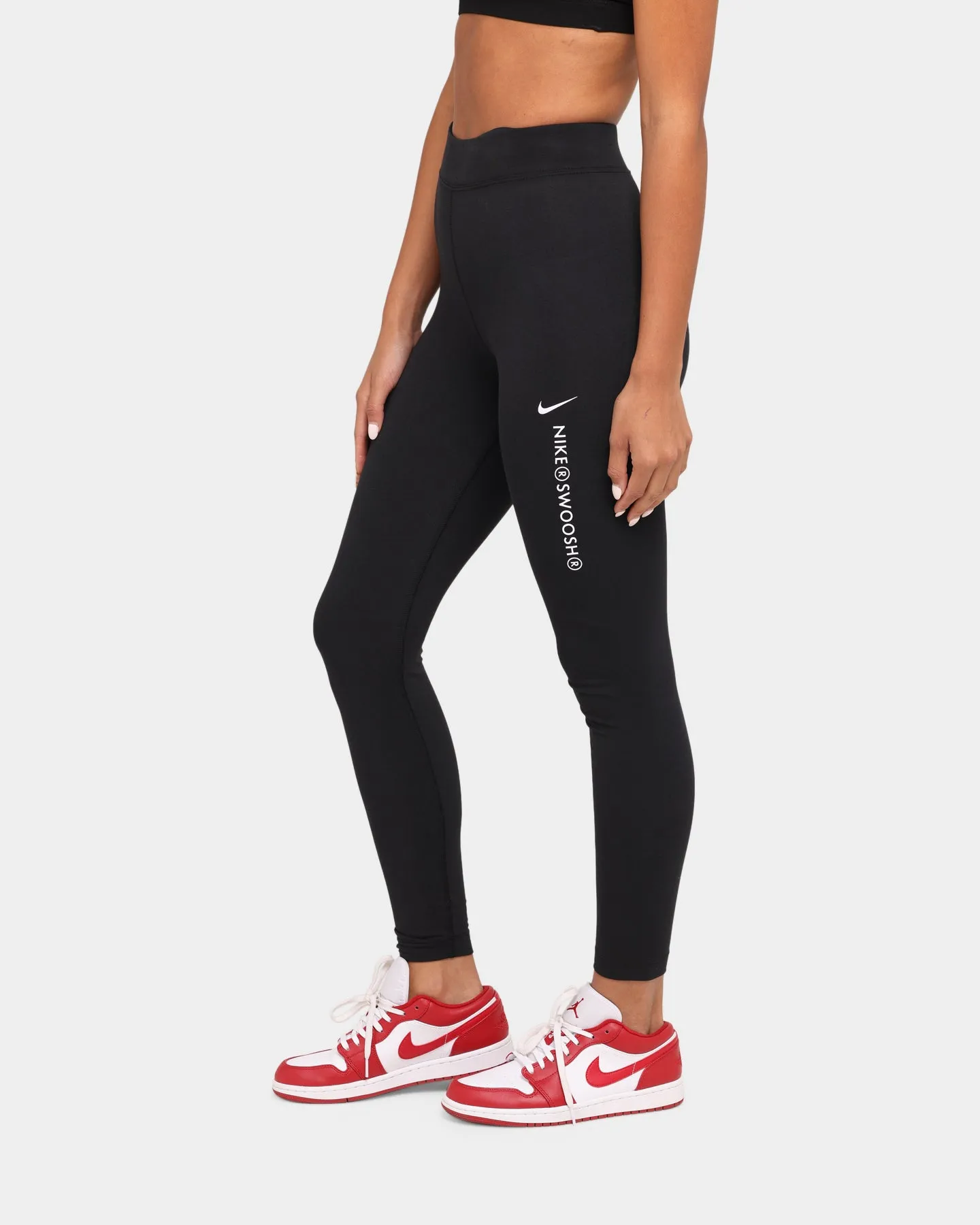 Nike Nike Sportswear Swoosh High-Rise Leggings Black/White