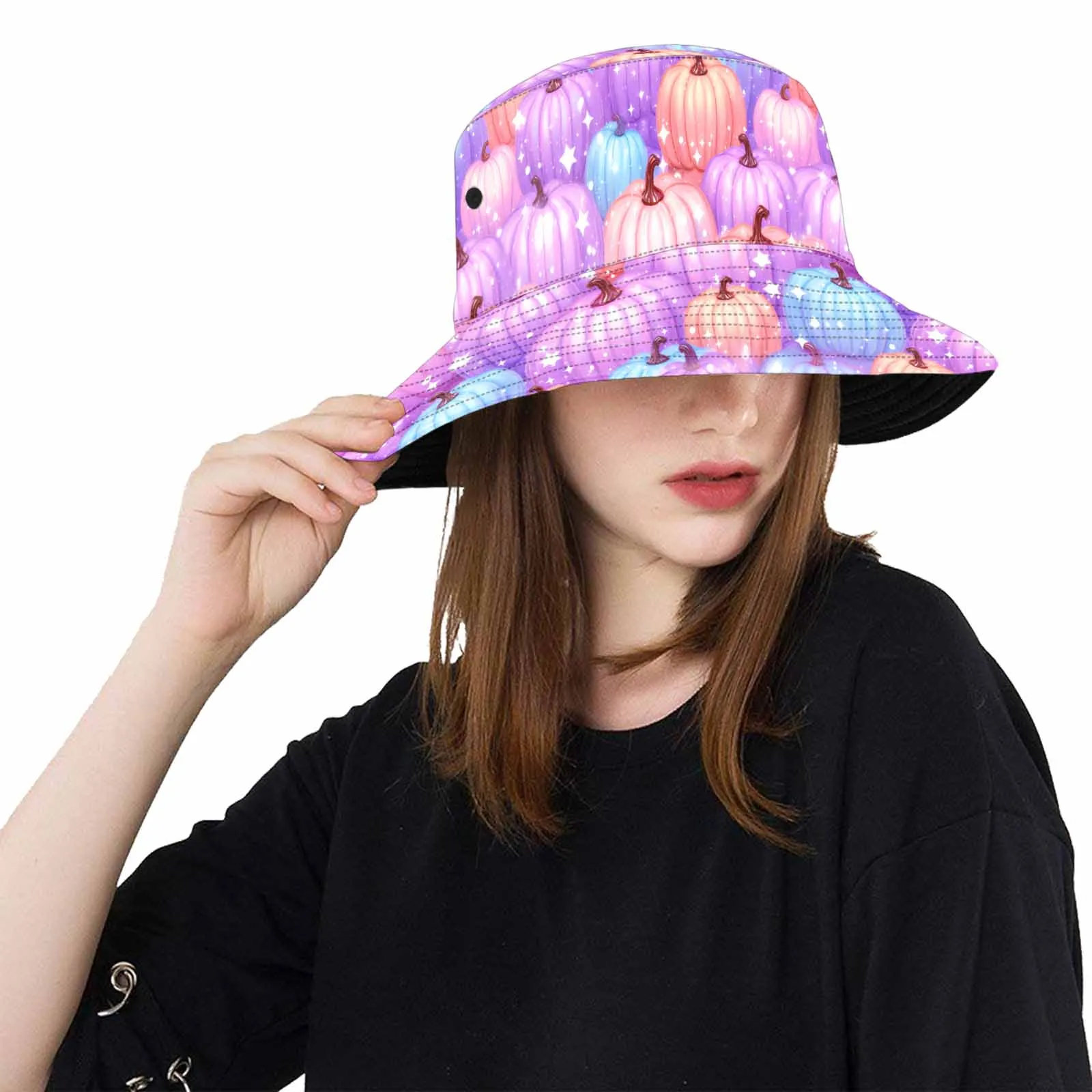 Pastel Pumpkin  Unisex Summer Single-Layer Bucket Hat