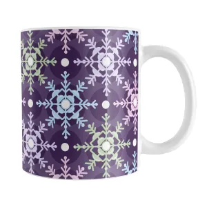 Pastel Winter Argyle Snowflake Pattern Mug