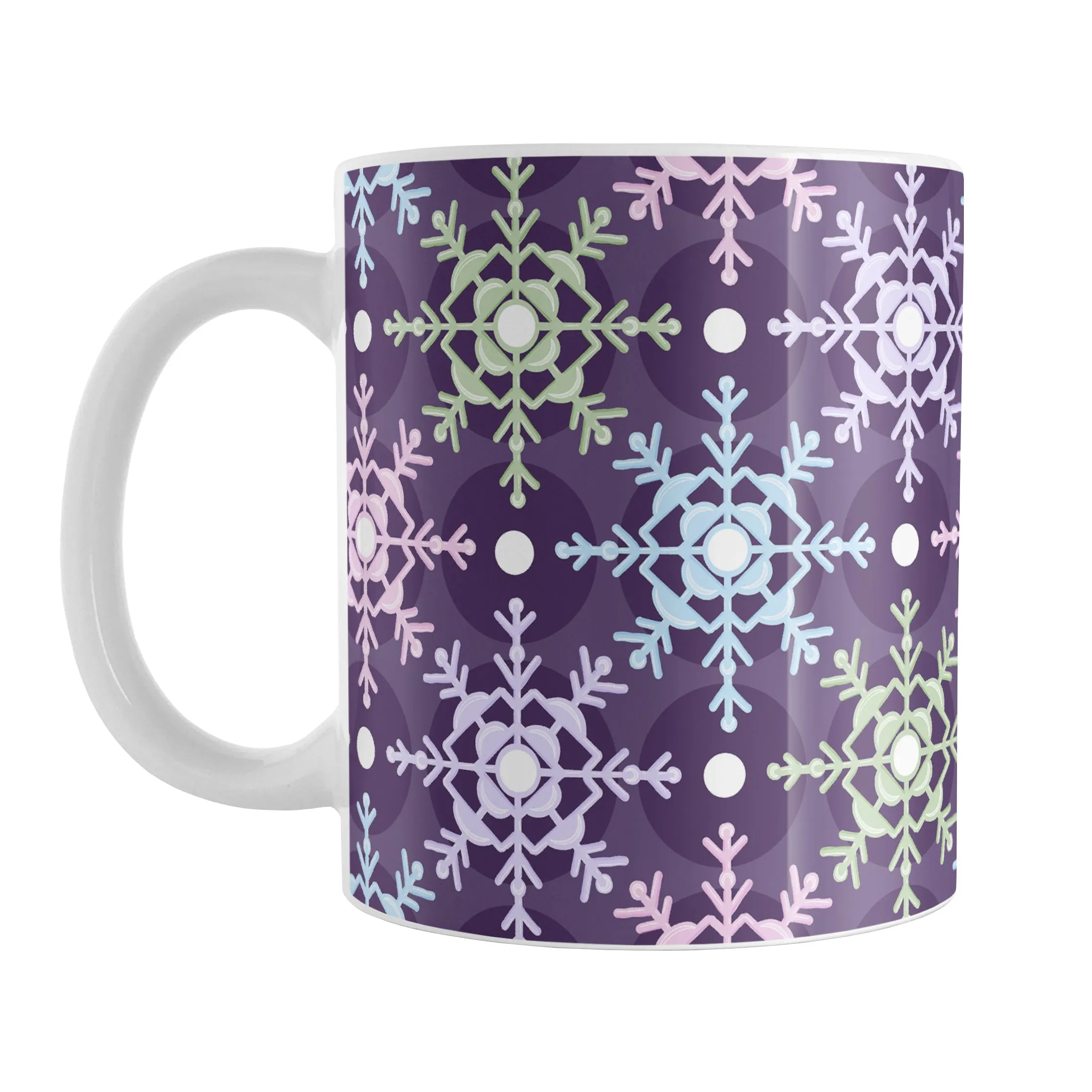 Pastel Winter Argyle Snowflake Pattern Mug