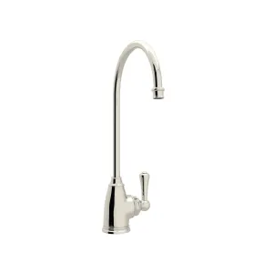 Perrin & Rowe | Georgian Era C-Spout Faucet - Pol Nickel w Metal Lever Handle