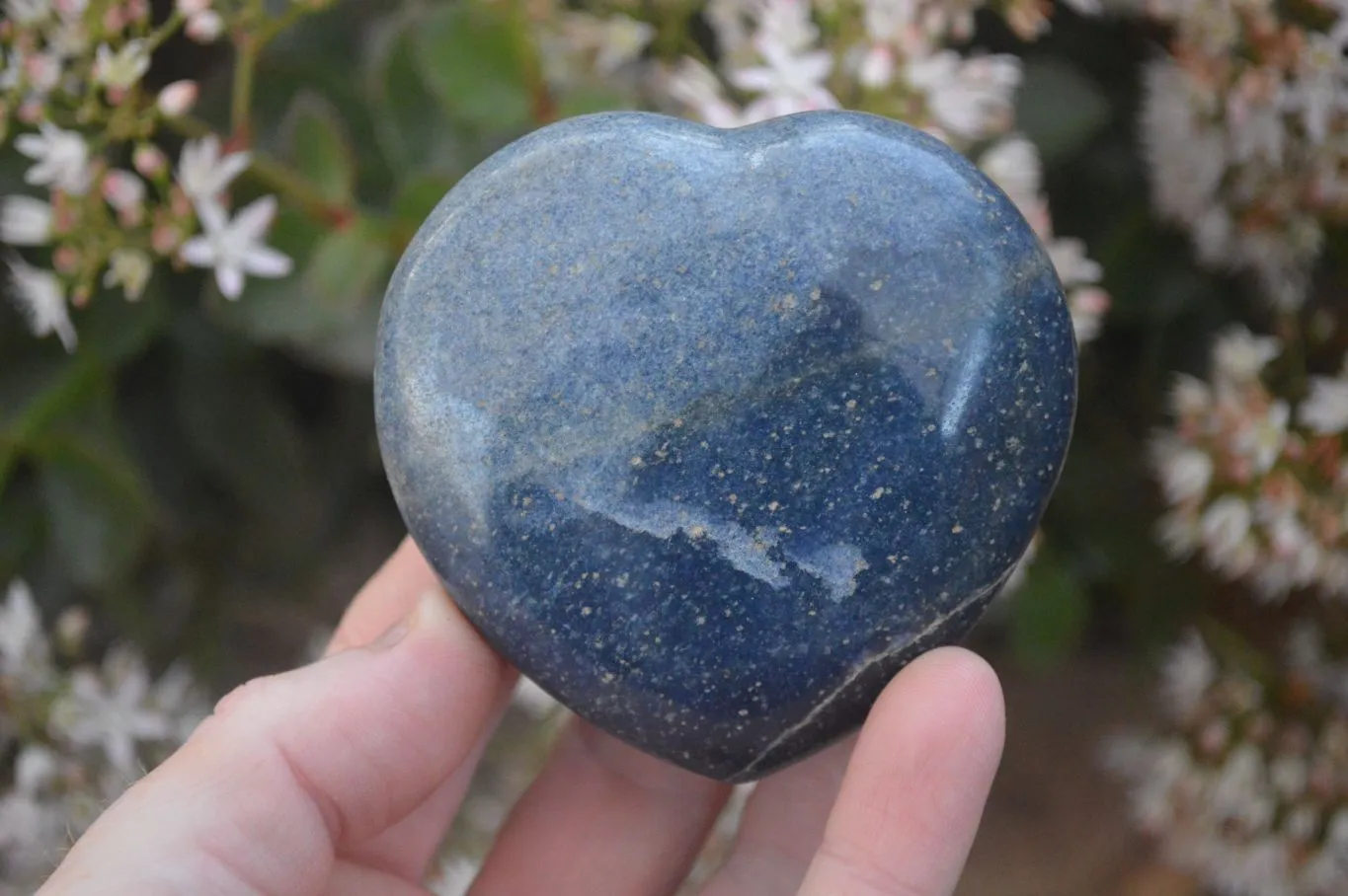 Polished  Blue Lazulite Hearts  x 6 From Madagascar