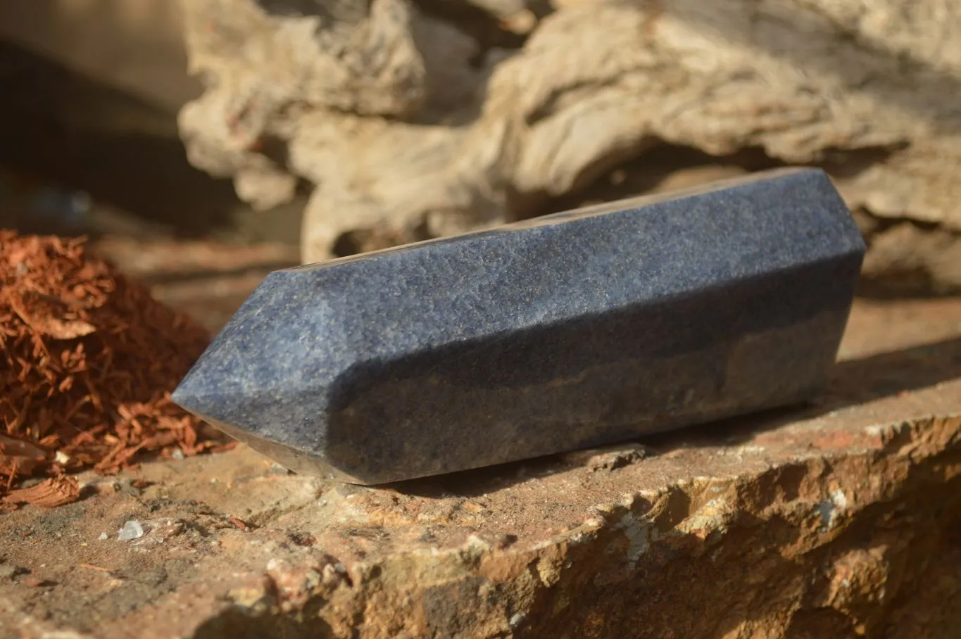 Polished Blue Lazulite Points  x 2 From Madagascar