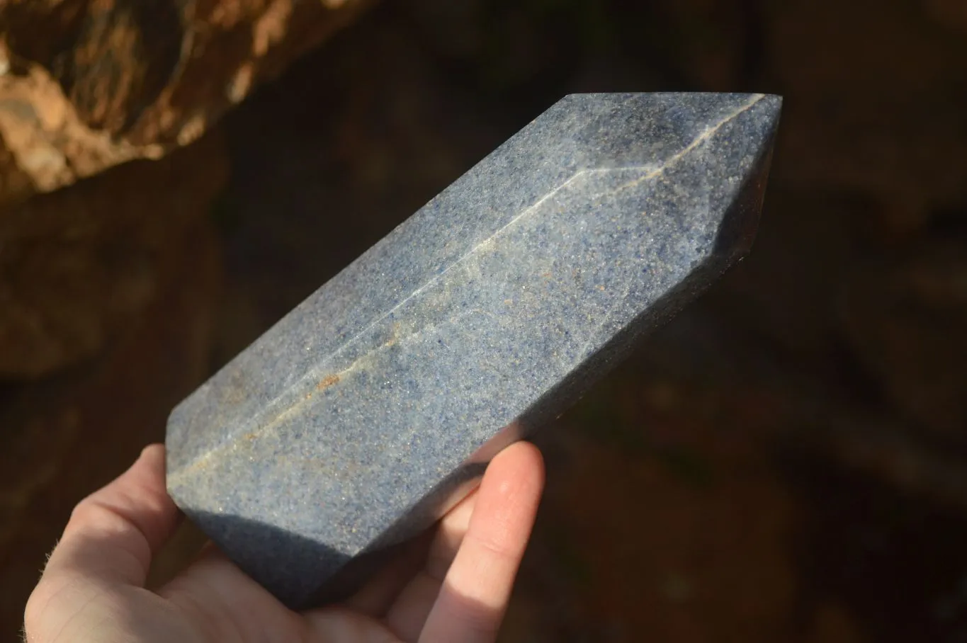 Polished Blue Lazulite Points  x 2 From Madagascar