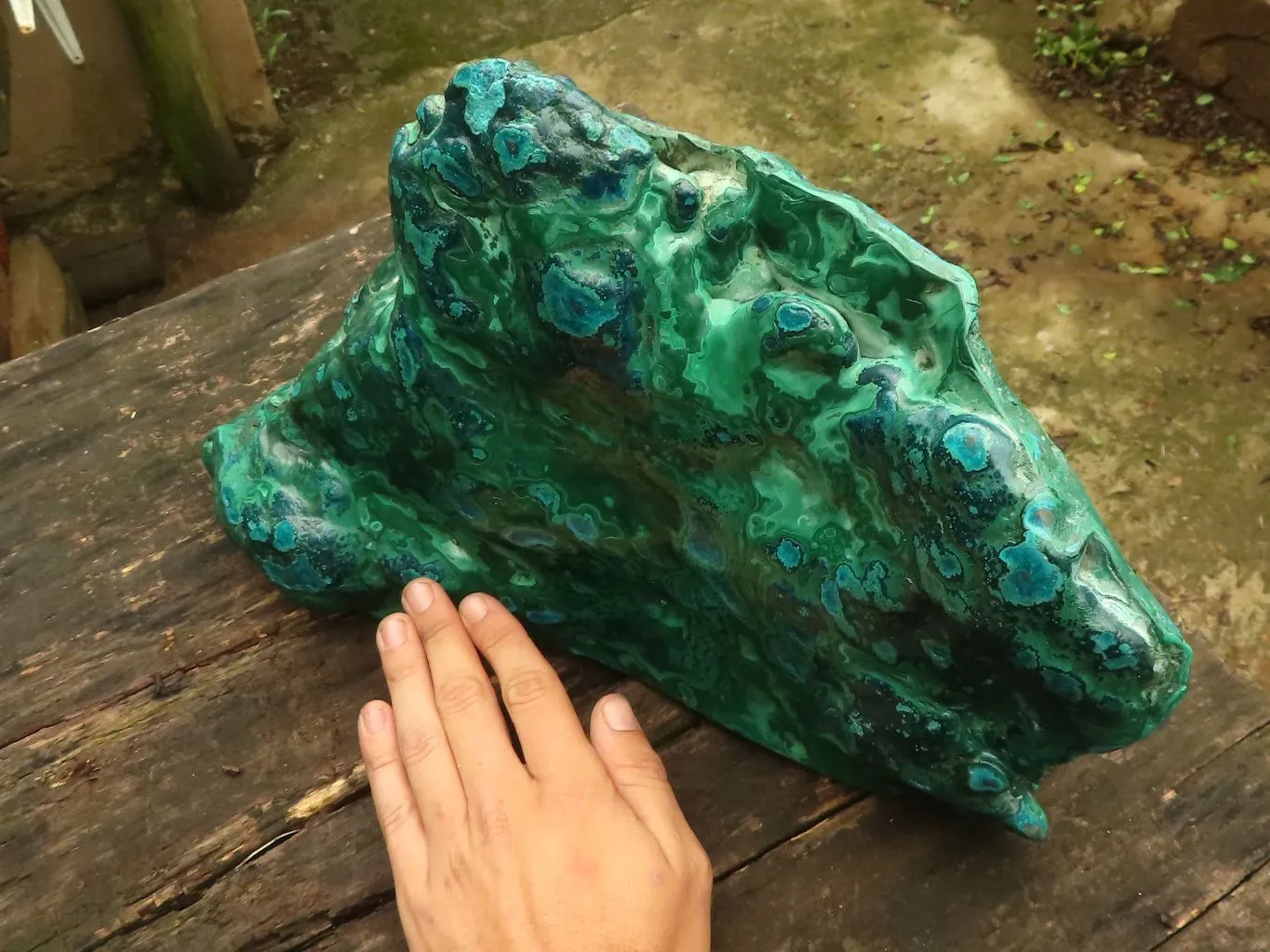 Polished Chrysocolla & Malachite Display Piece x 1 From Kulukuluku, Congo