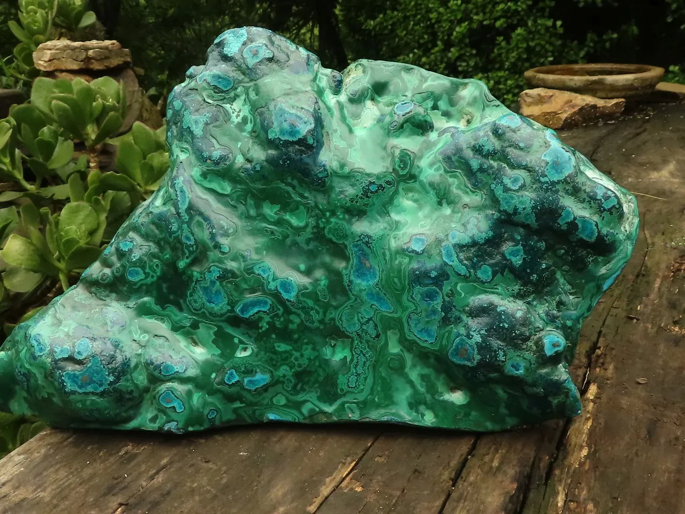 Polished Chrysocolla & Malachite Display Piece x 1 From Kulukuluku, Congo