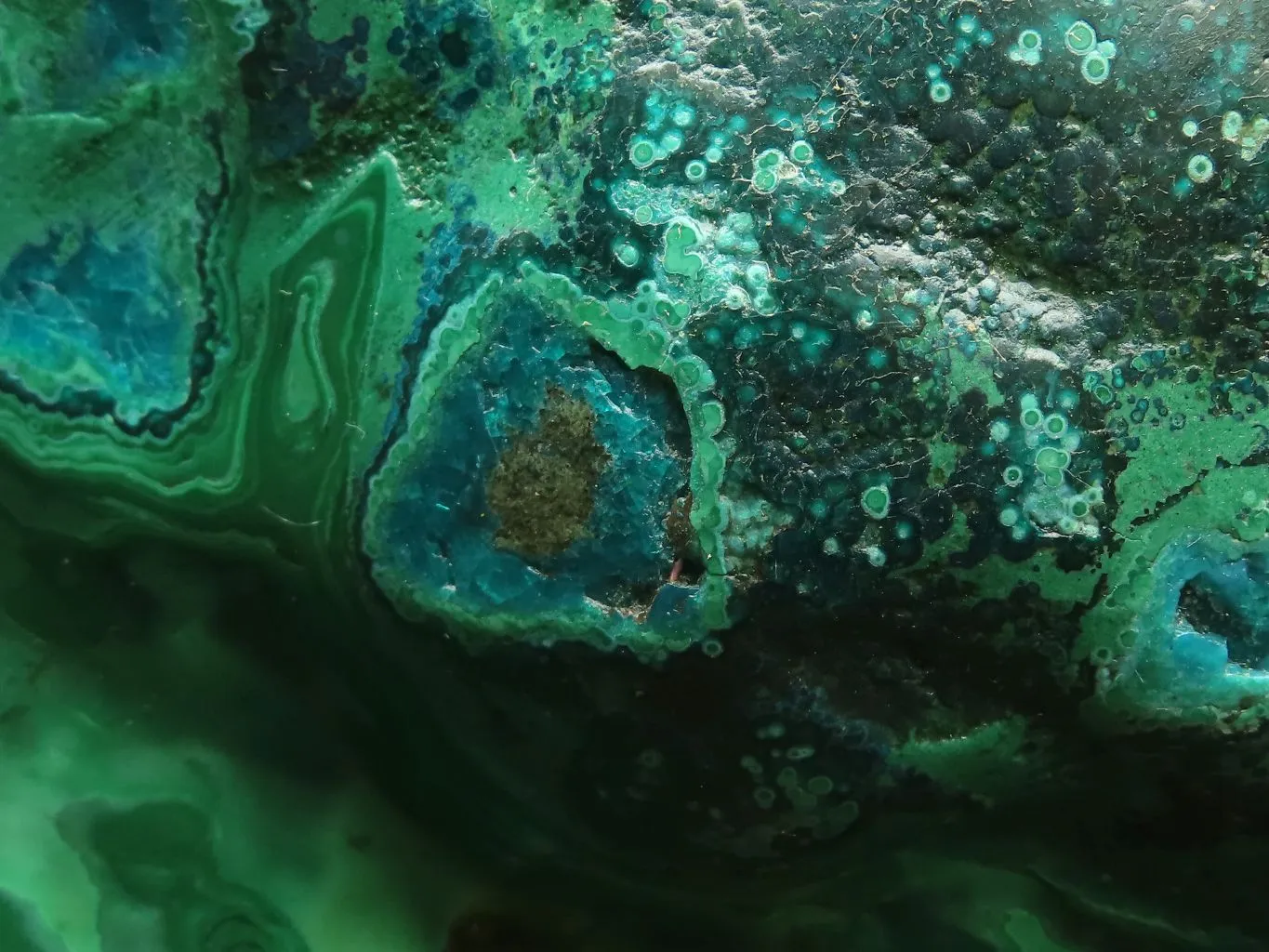 Polished Chrysocolla & Malachite Display Piece x 1 From Kulukuluku, Congo