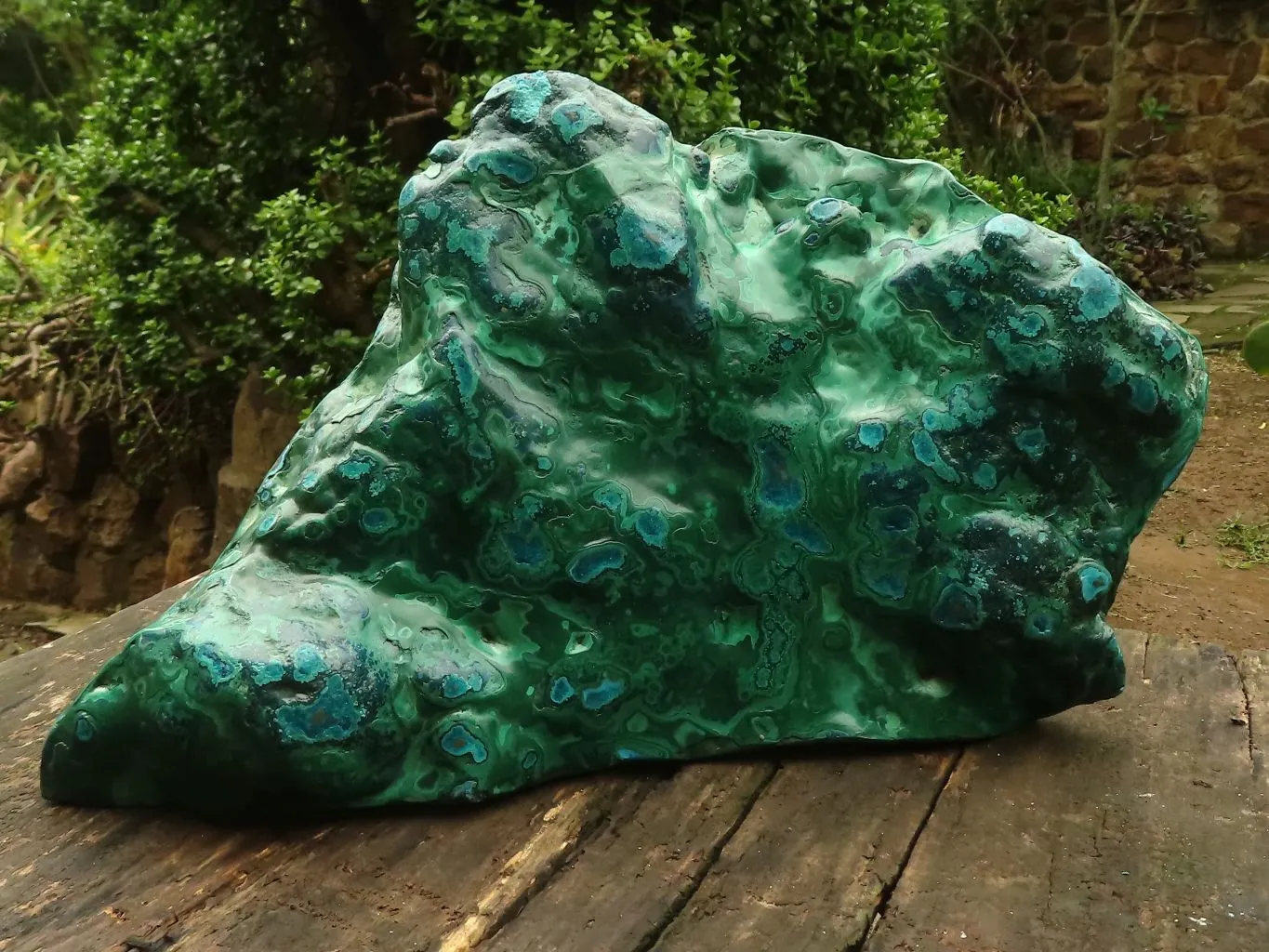 Polished Chrysocolla & Malachite Display Piece x 1 From Kulukuluku, Congo