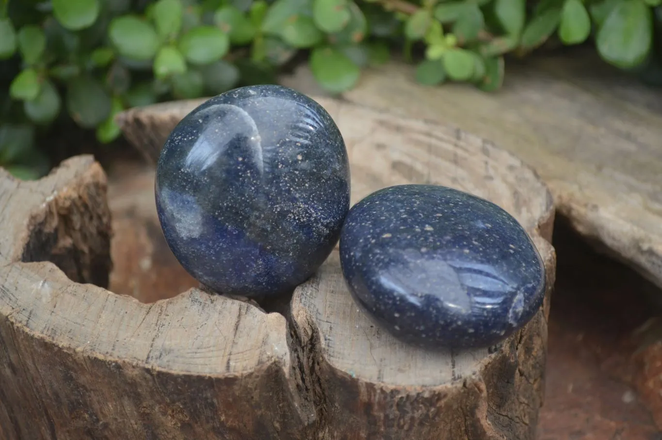 Polished Lazulite Palm Stones x 12 From Madagascar