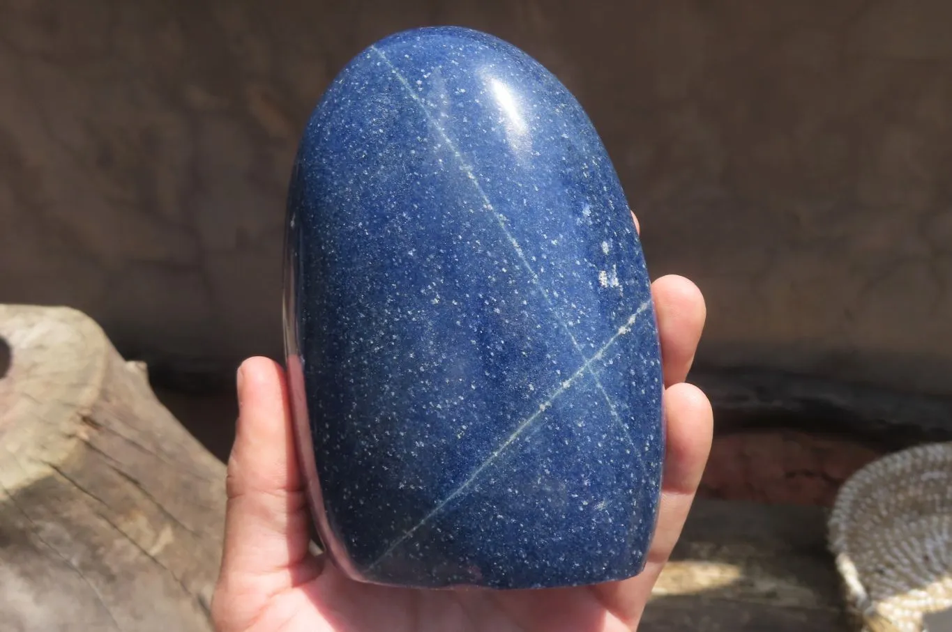 Polished Lazulite Standing Free Forms x 2 From Madagascar