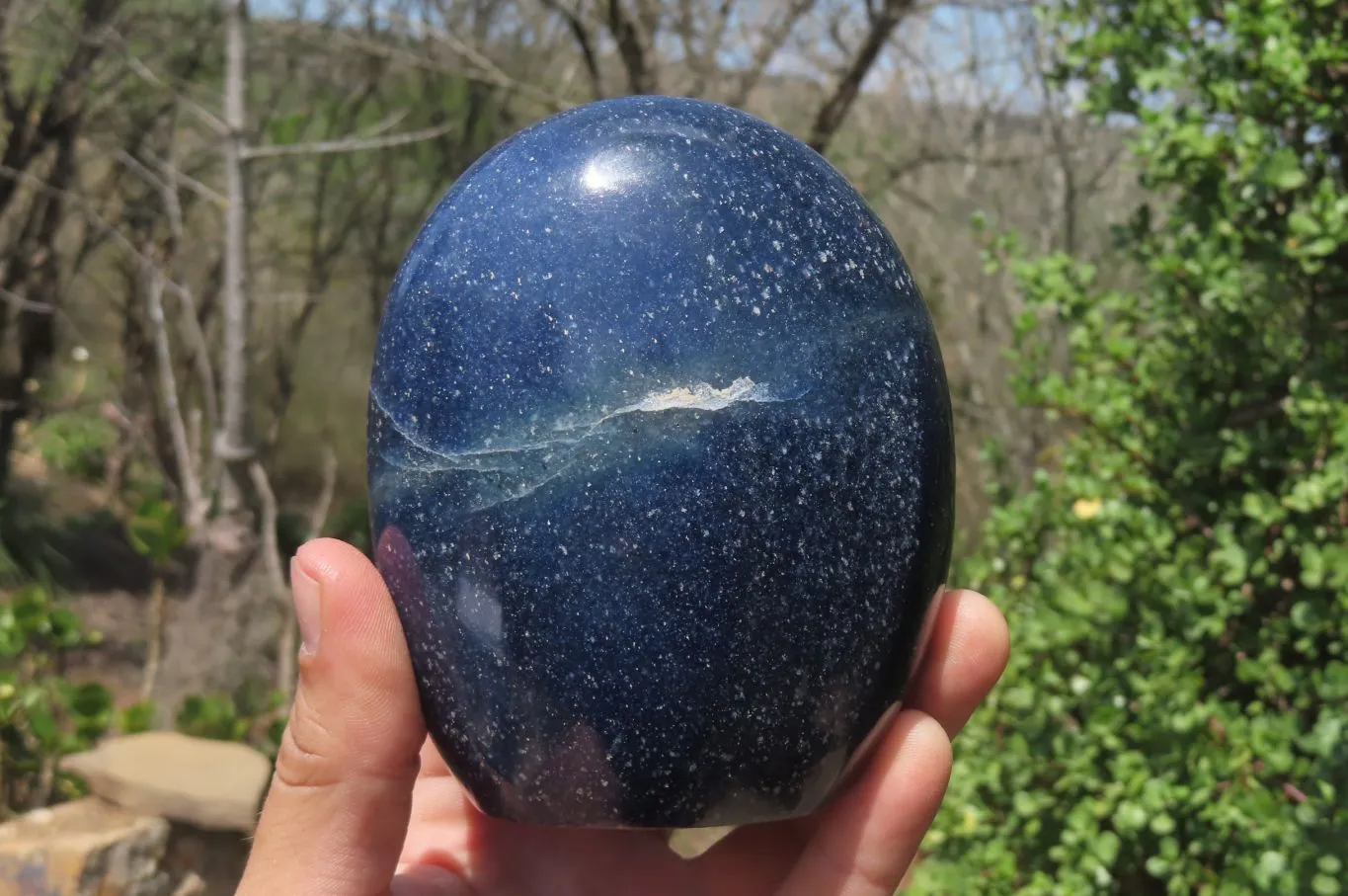 Polished Lazulite Standing Free Forms x 2 From Madagascar