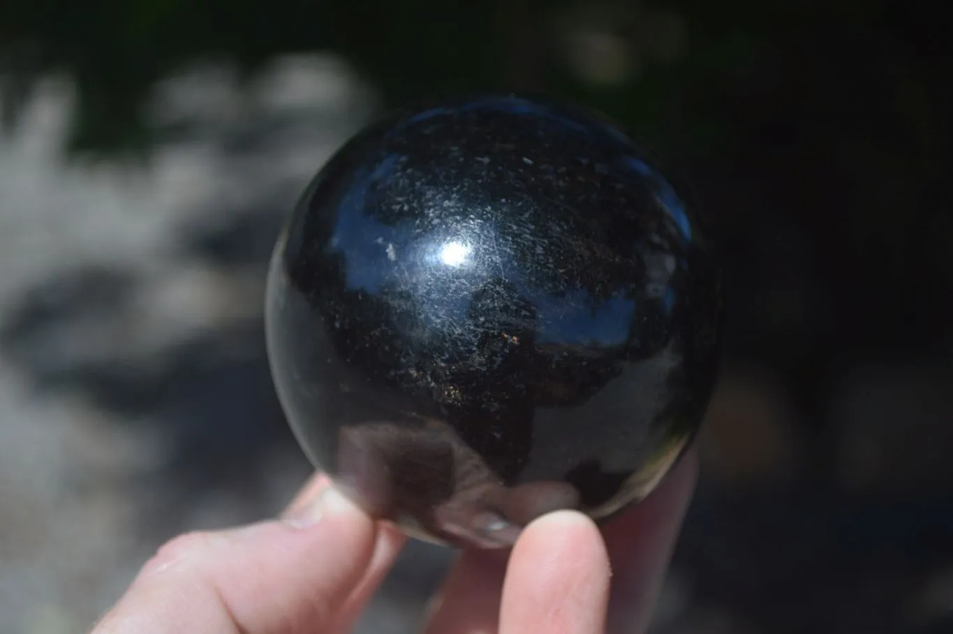 Polished Schorl Black Tourmaline Spheres x 3 From Madagascar