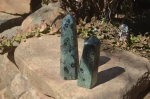 Polished Stromatolite Jasper Prisms x 2 From Madagascar