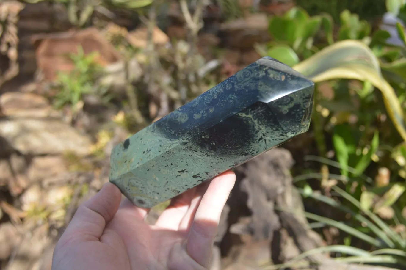 Polished Stromatolite Jasper Prisms x 2 From Madagascar