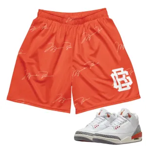 Retro 3 "Georgia Peach" MJ Signature Mesh Shorts