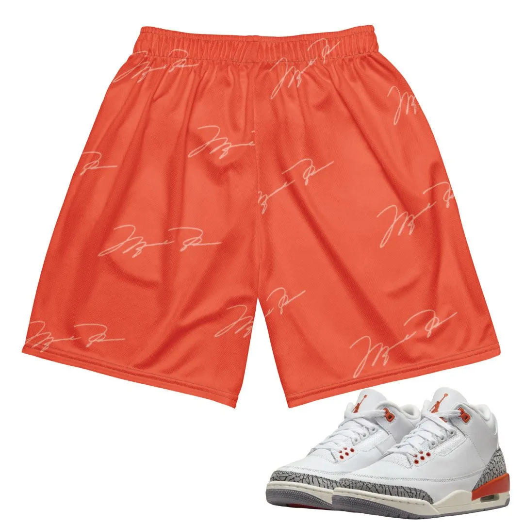 Retro 3 "Georgia Peach" MJ Signature Mesh Shorts