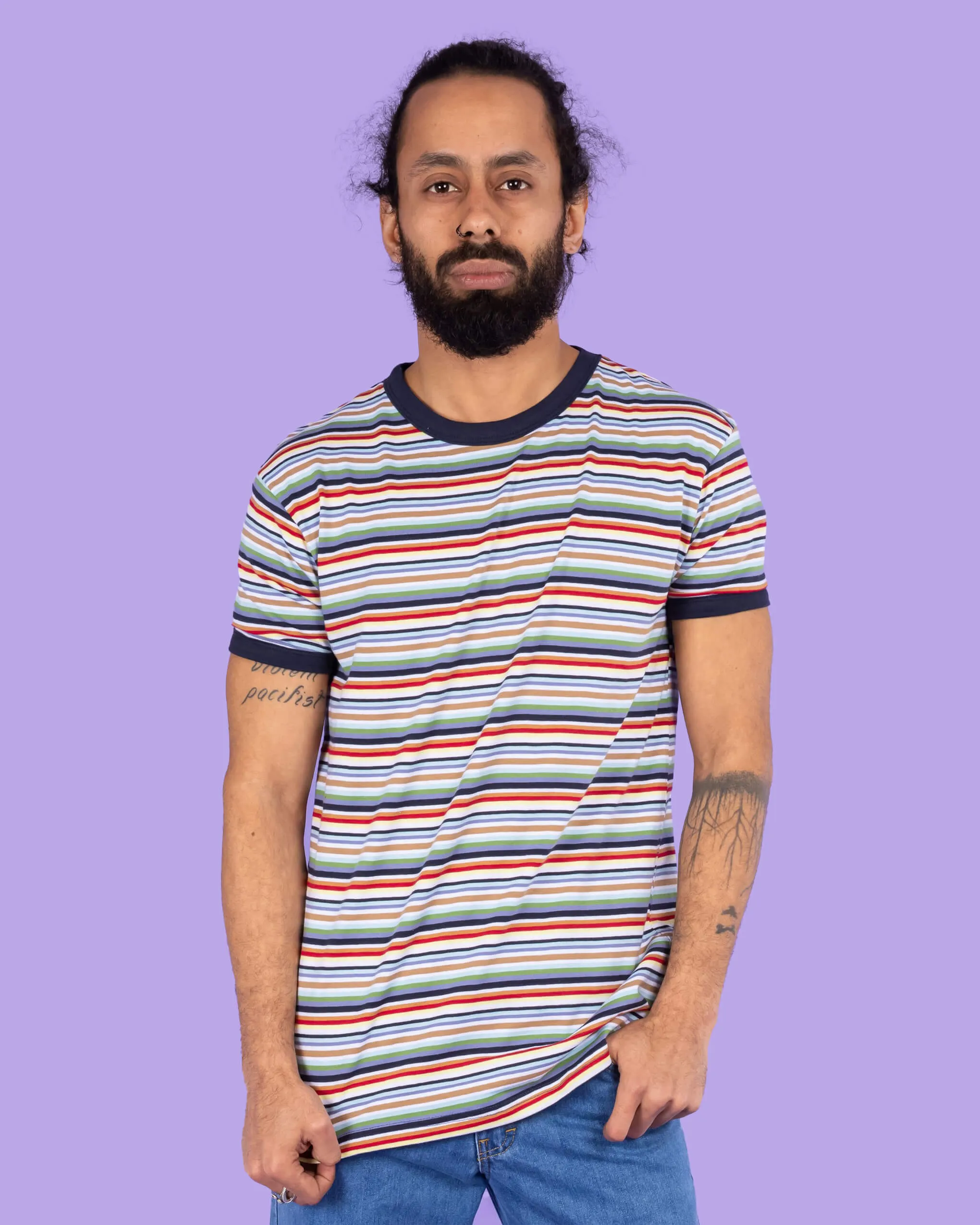 Retro Multi Striped Ringer Tee