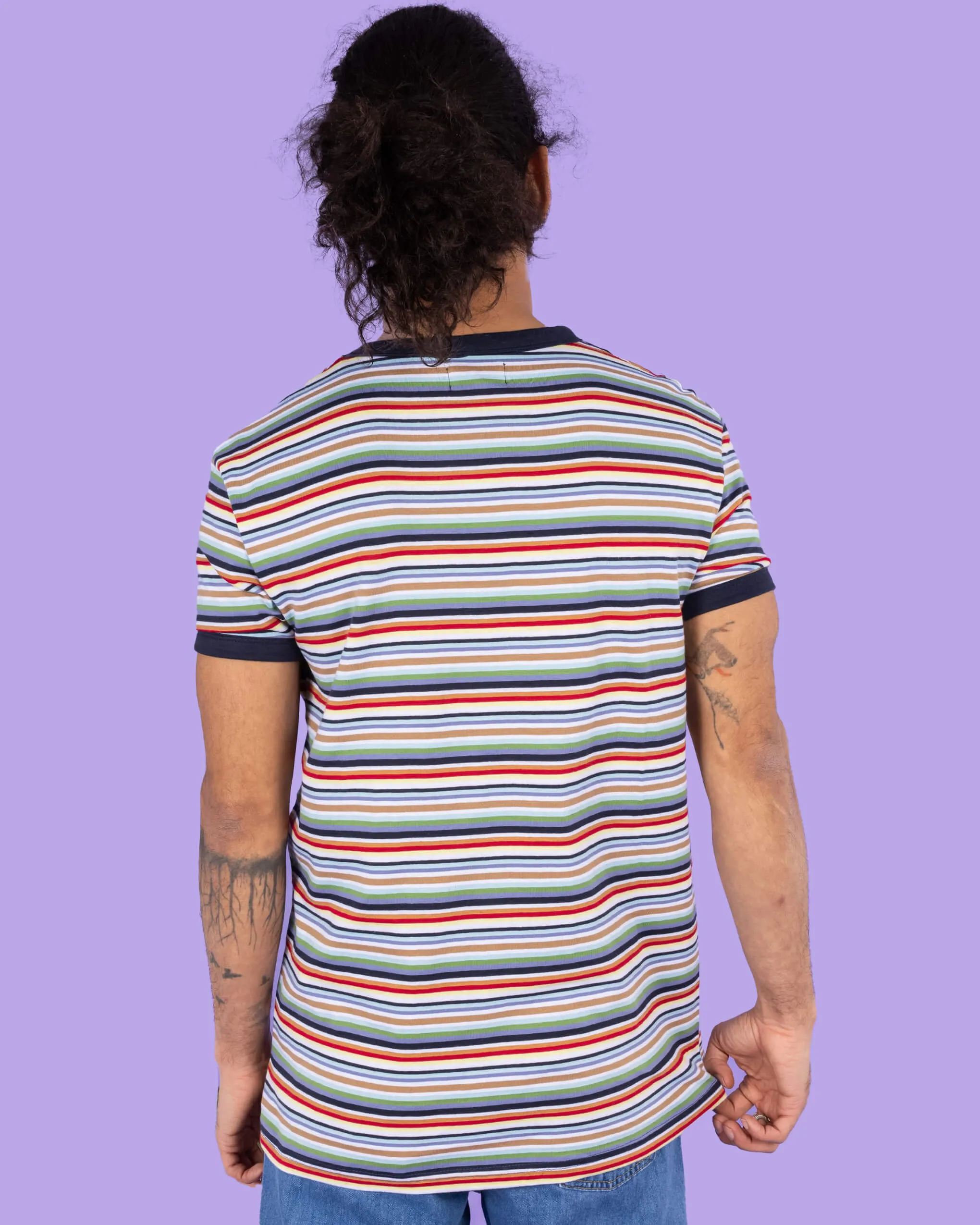 Retro Multi Striped Ringer Tee