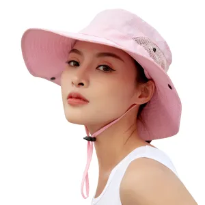 Sidiou Group Anniou Fishing Hat Women UPF40  UV Protection Summer Mesh Bucket Hat Foldable Wide Brim Sun Hat Outdoor Travel with Adjustable Chin Strap