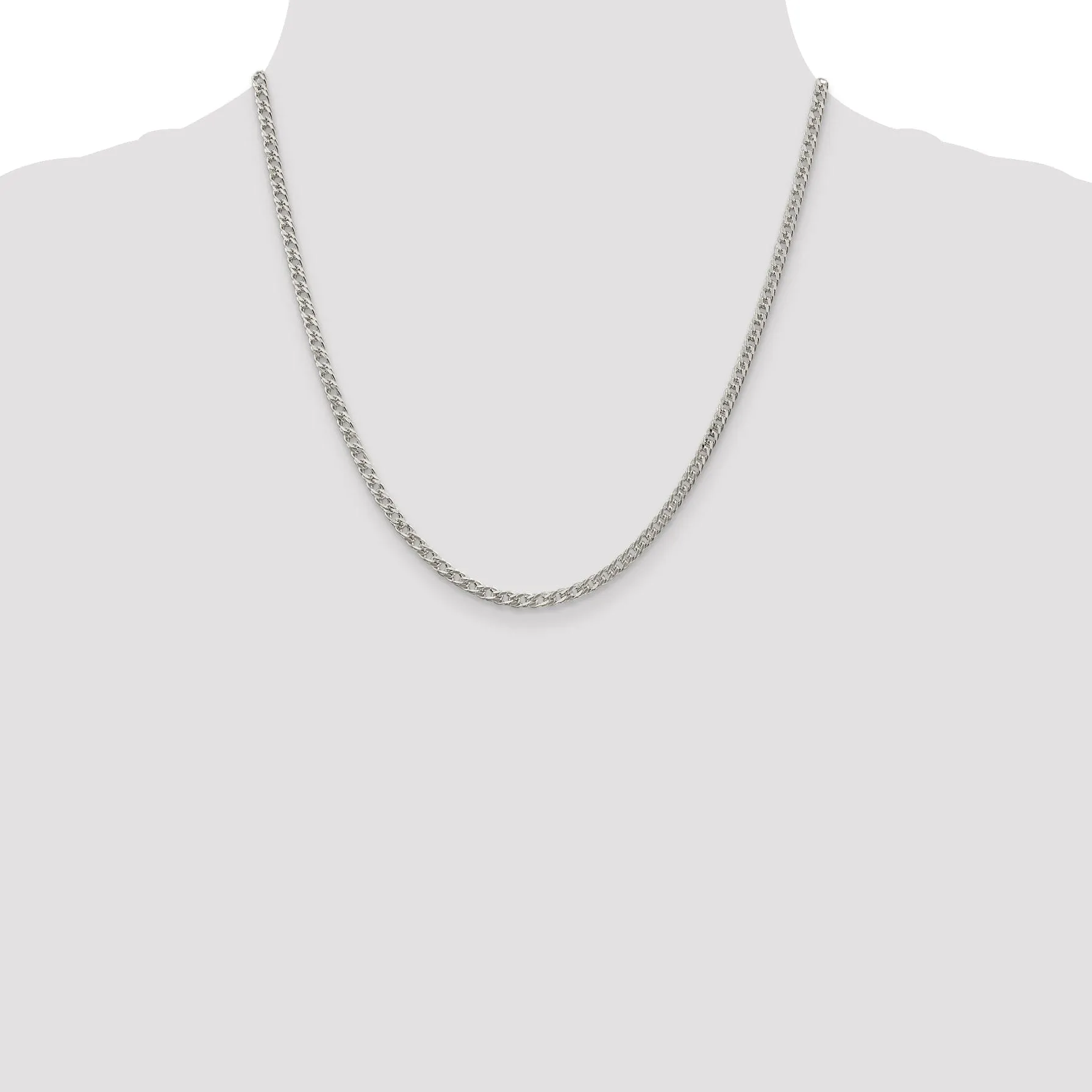 Silver Polished 3.30-mm Solid Rambo Chain