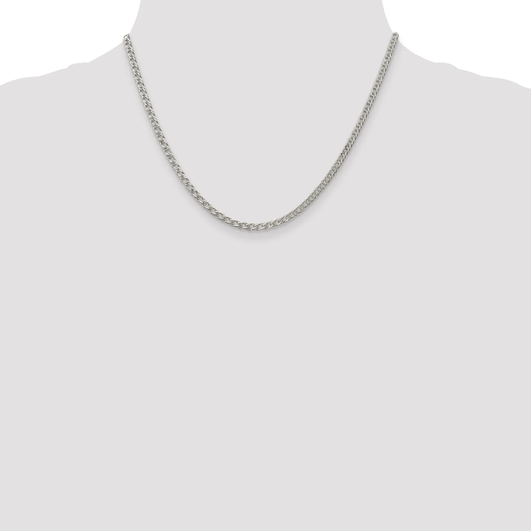 Silver Polished 3.30-mm Solid Rambo Chain