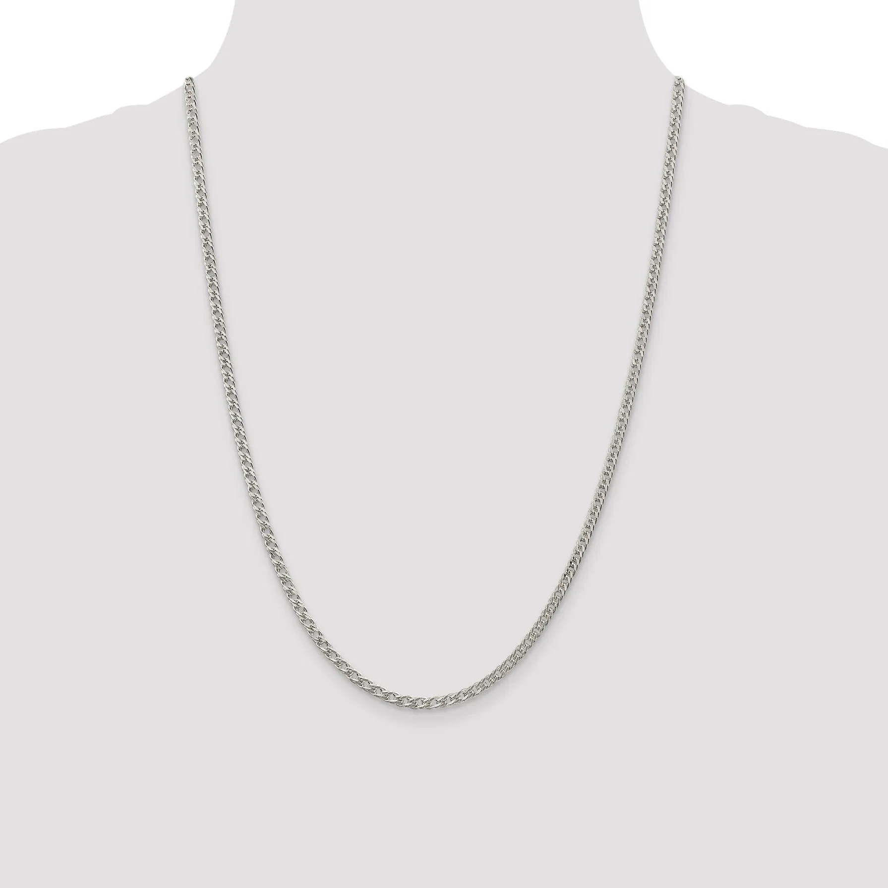 Silver Polished 3.30-mm Solid Rambo Chain