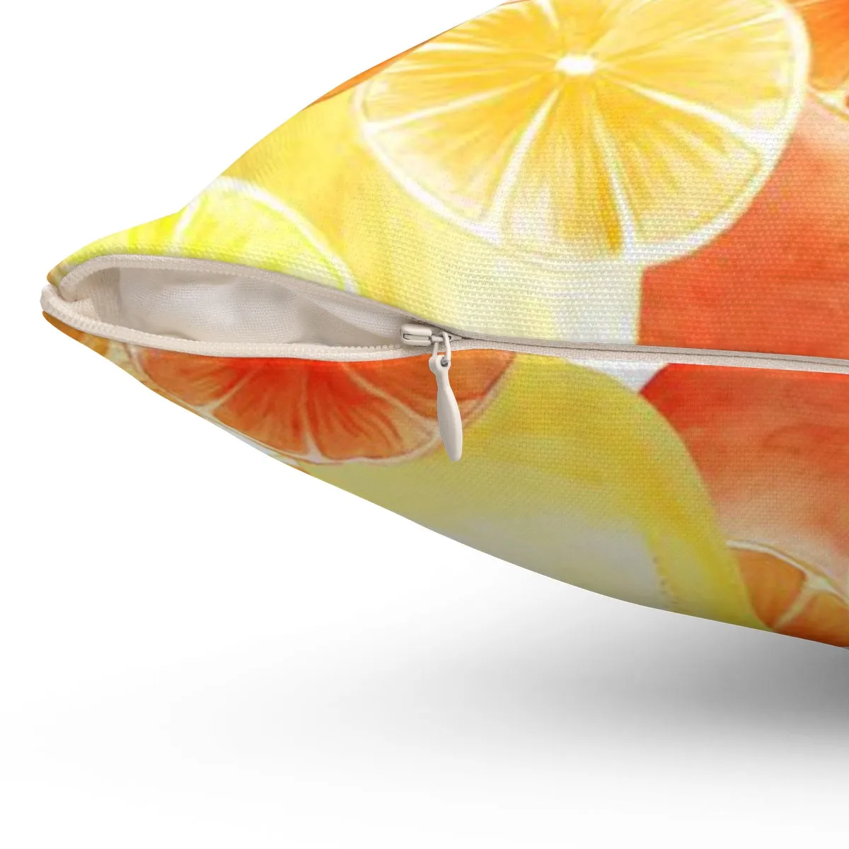 Spun Polyester Square Pillow Citrus