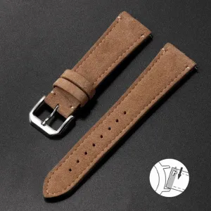 Suede Leather Strap Quick Release Watch Band