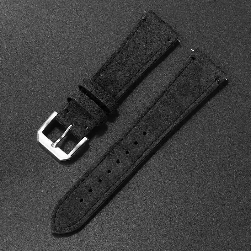 Suede Leather Strap Quick Release Watch Band