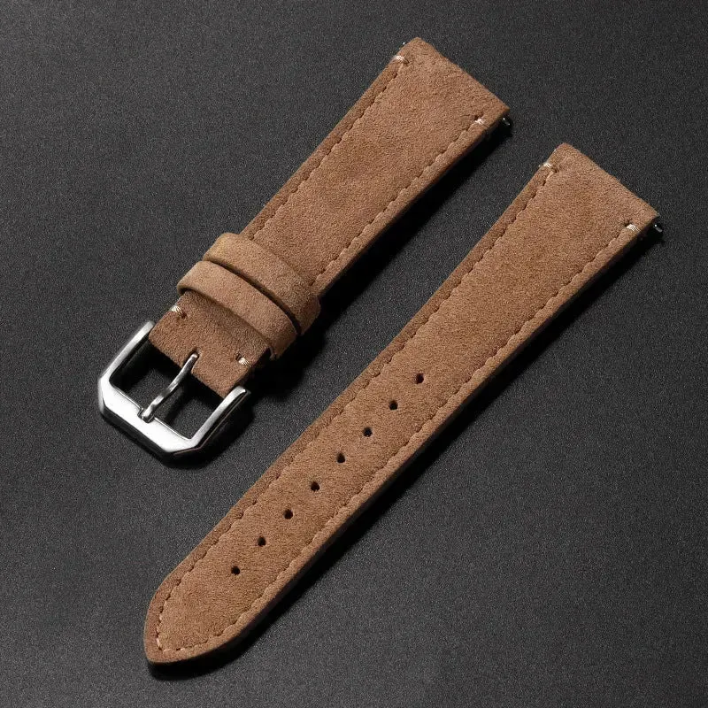 Suede Leather Strap Quick Release Watch Band