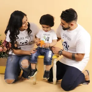 Super Parents Matching Family T Shirts- Combo Of 3