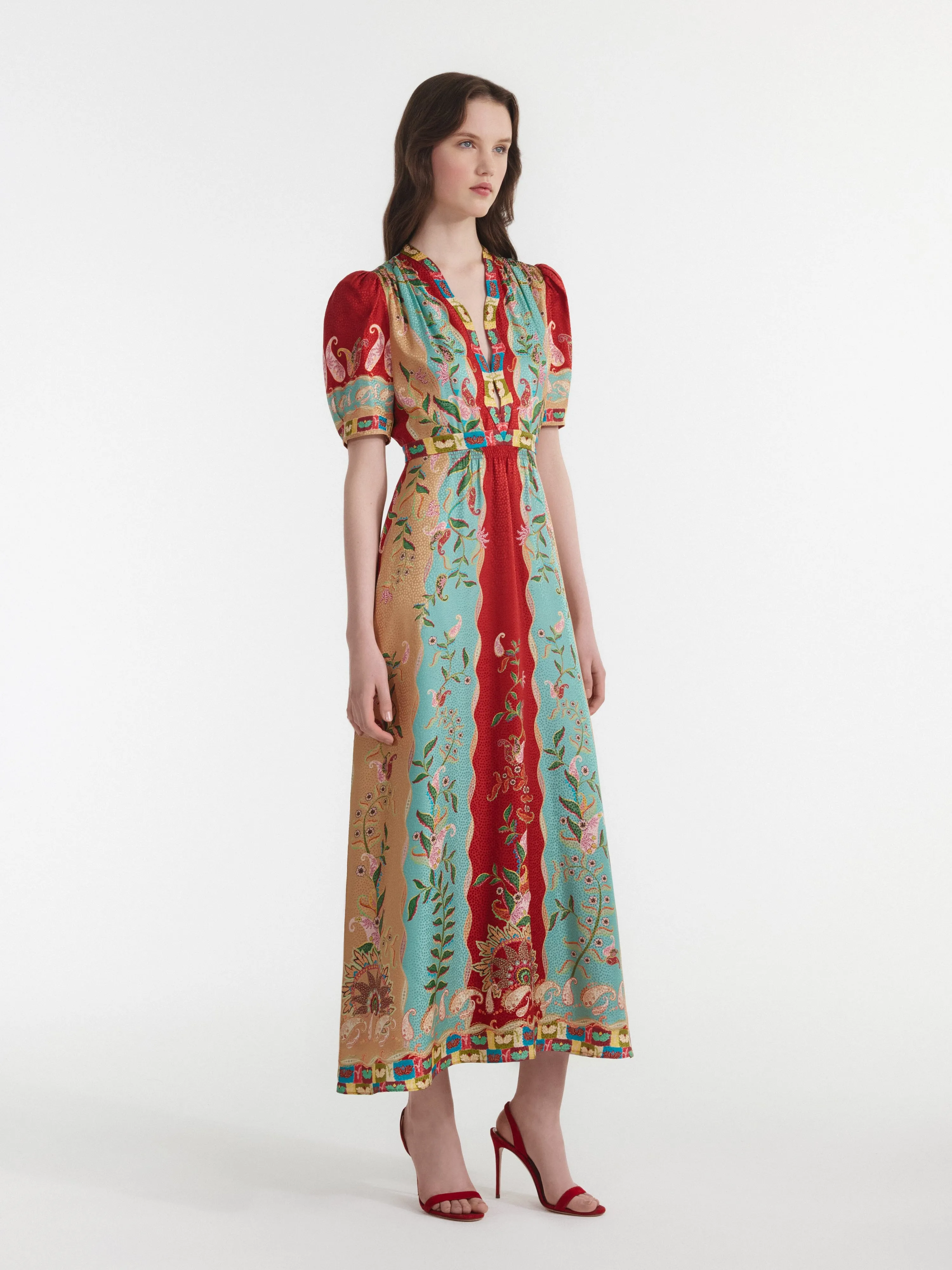 Tabitha Dress in Paisley Vines