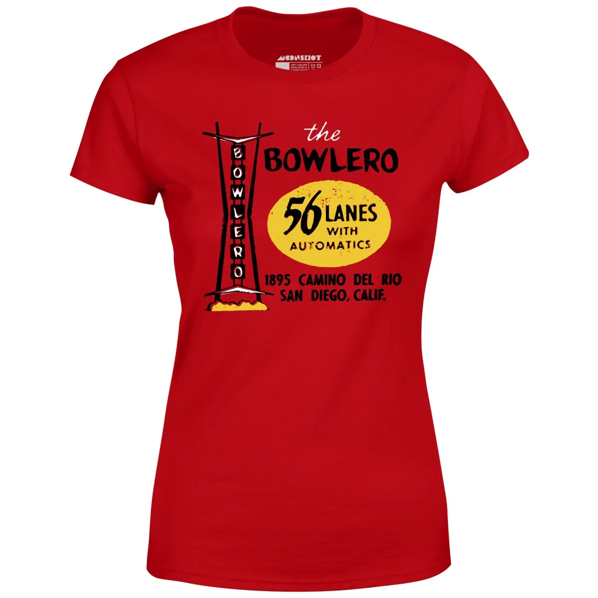 The Bowlero - San Diego, CA - Vintage Bowling Alley - Women's T-Shirt