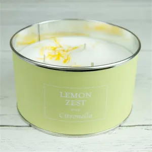 Triple Wick Pastels Candle in Tin - Lemon Zest With Citronella