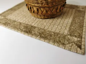 Two Neutral Quilted Placemats