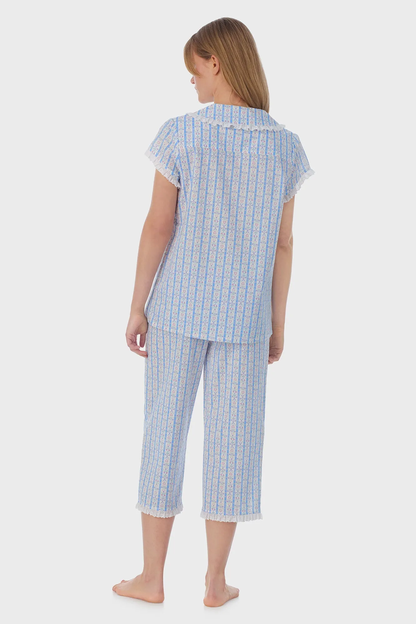 Tyrolean Heart Cotton Capri Pajama Set