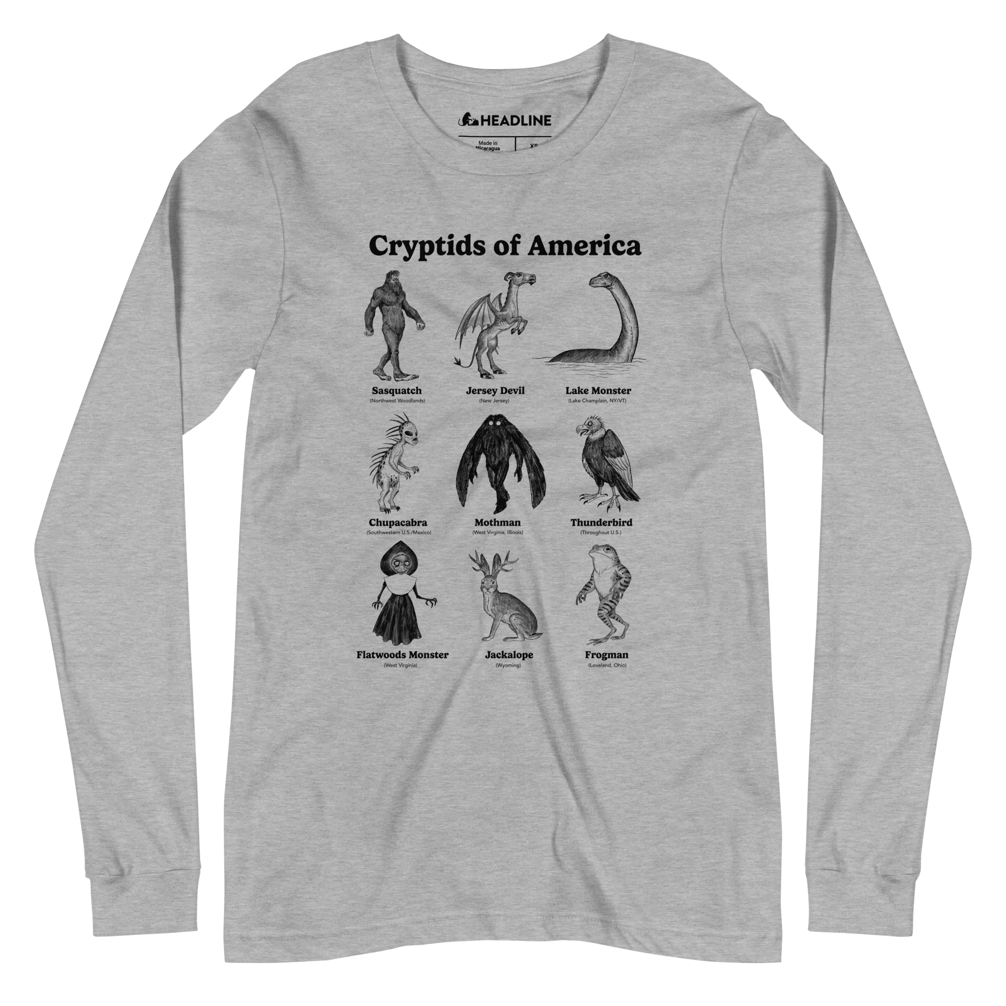 Unisex Cryptids of America Long Sleeve T-Shirt