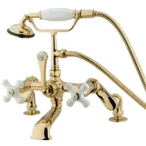 Vintage Adjustable Center Deck Mount Tub Faucet In 10.81" Spout Reach