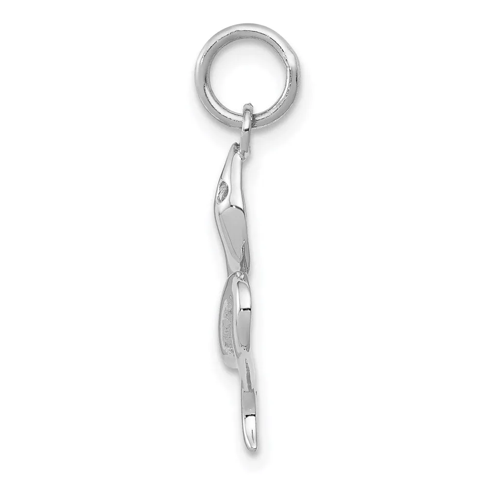 White Gold Solid Polished Serpent Charm