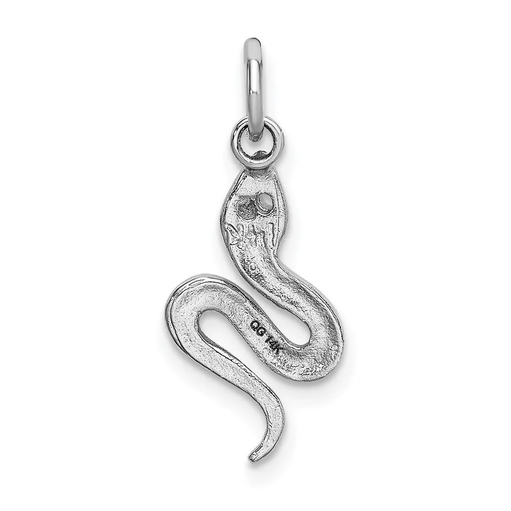 White Gold Solid Polished Serpent Charm