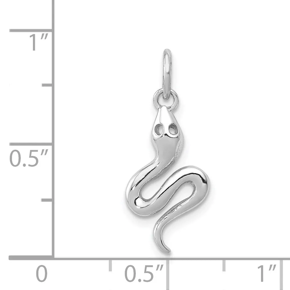 White Gold Solid Polished Serpent Charm