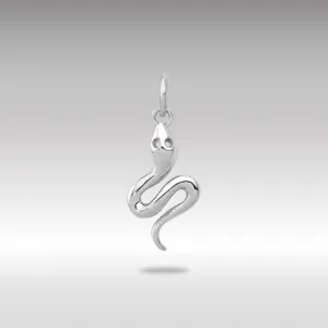 White Gold Solid Polished Serpent Charm