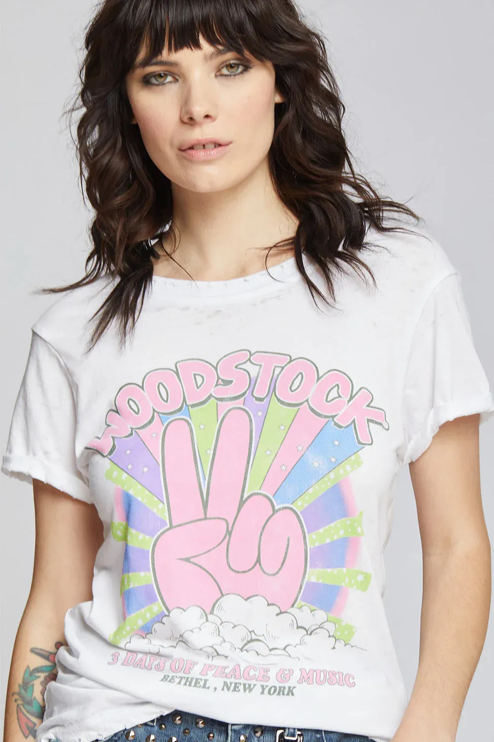 Woodstock Peace Out Tee - White