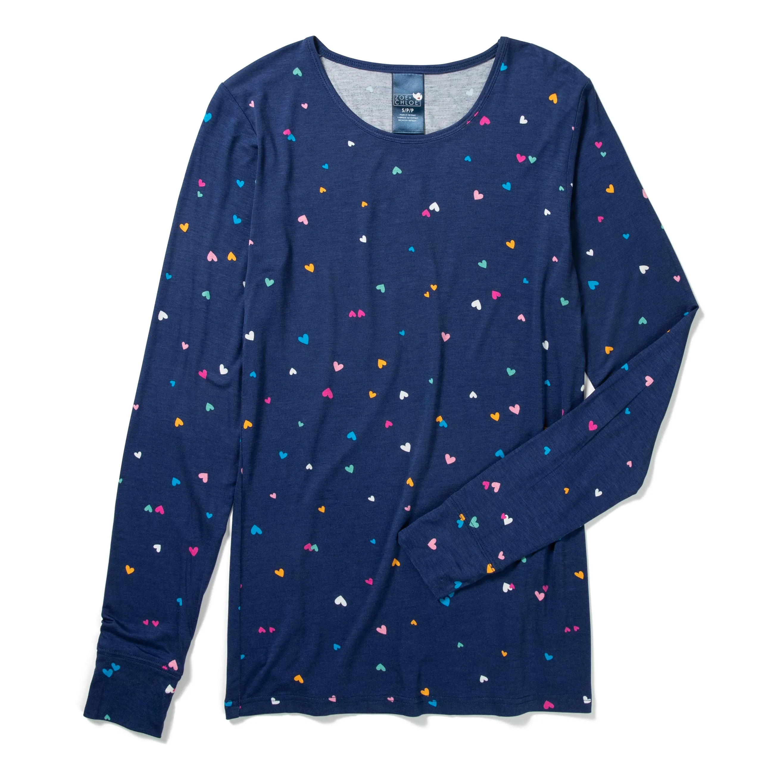 Zoe Chloe Silky Print Tee - Confetti Hearts Knit